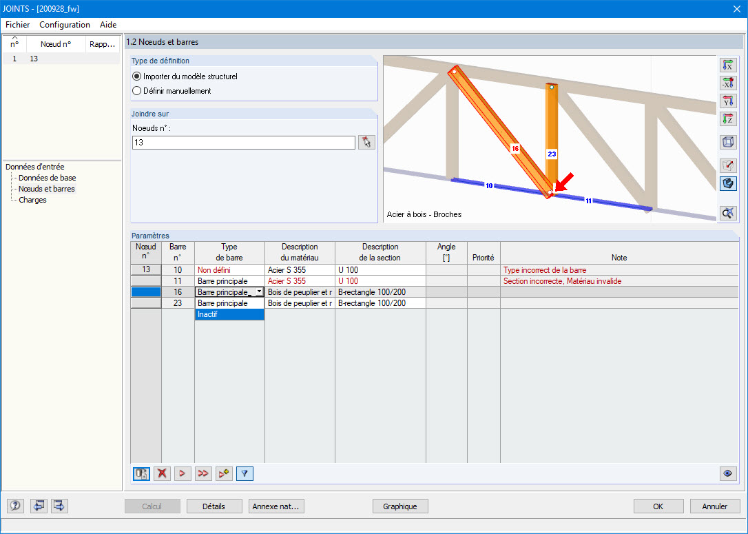 Module additionnel - Entrée de la structure - Barres inactives