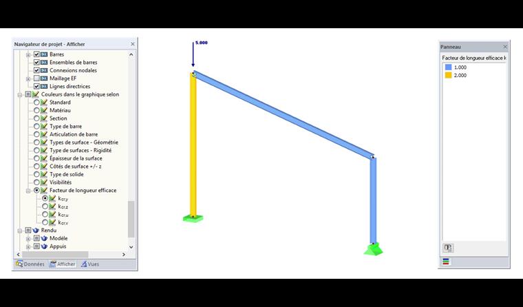 Couleurs dans le graphique selon le facteur de longueur efficace