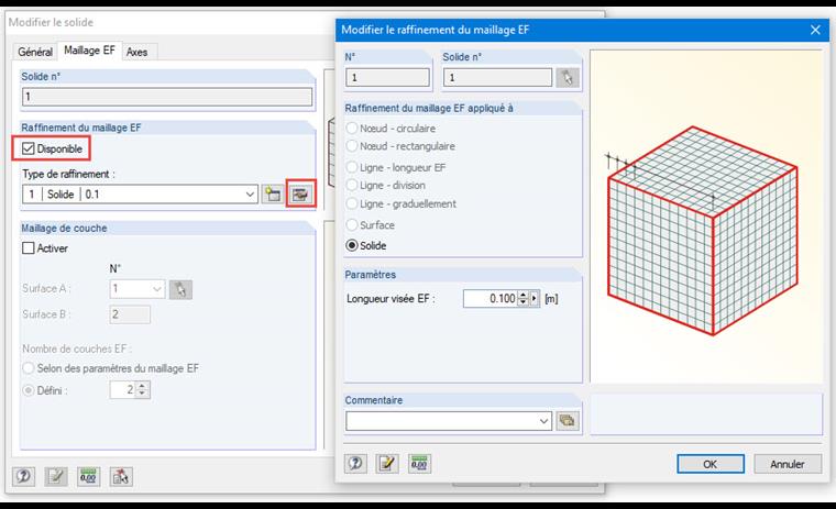 Raffinement du maillage EF