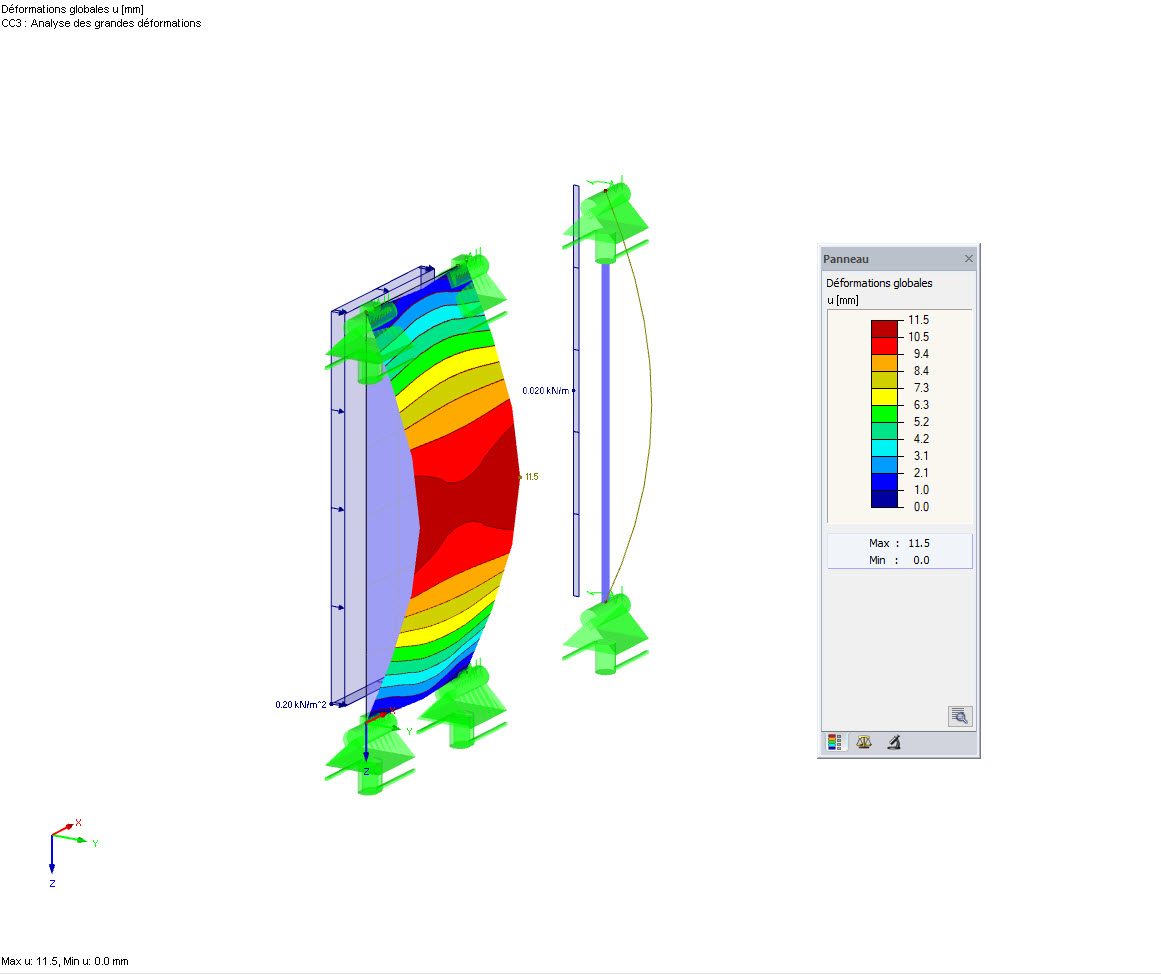 Déformation selon la grande déformation Vérification