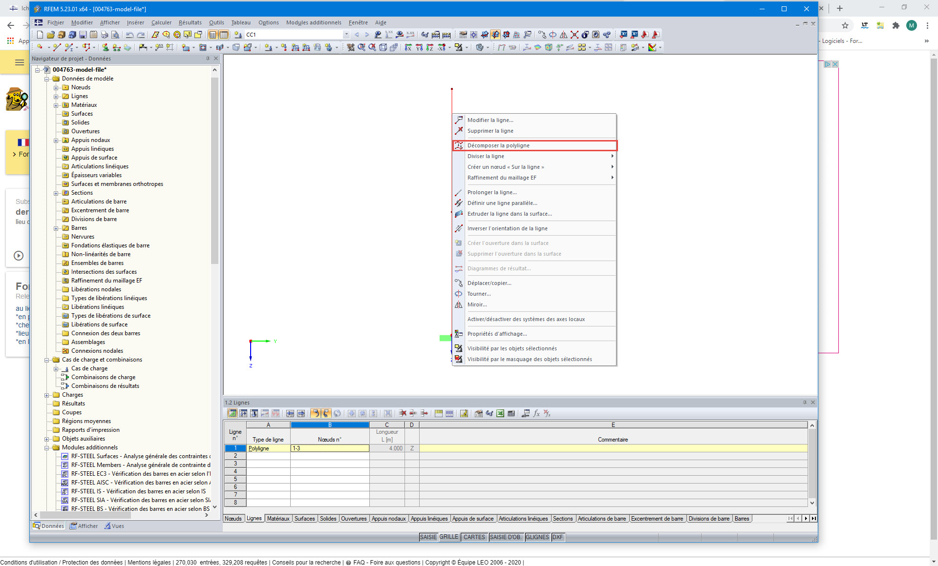 Fonction « Décomposer la polyligne »