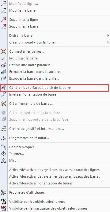 Menu contextuel : générer des surfaces à partir d’une barre