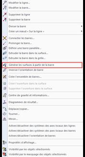 Menu contextuel : générer des surfaces à partir d’une barre