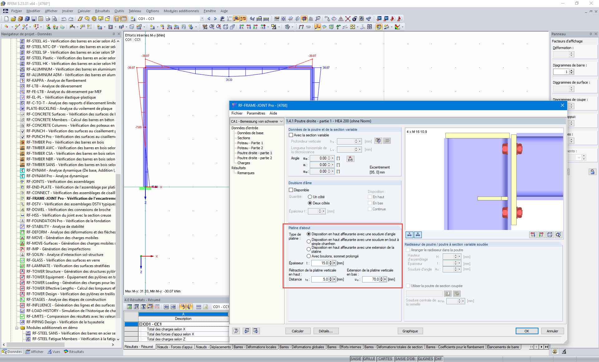 Cotations de la platine d’about