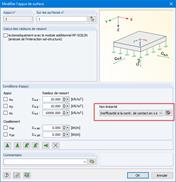 Modifier la non-linéarité de l’appui de surface