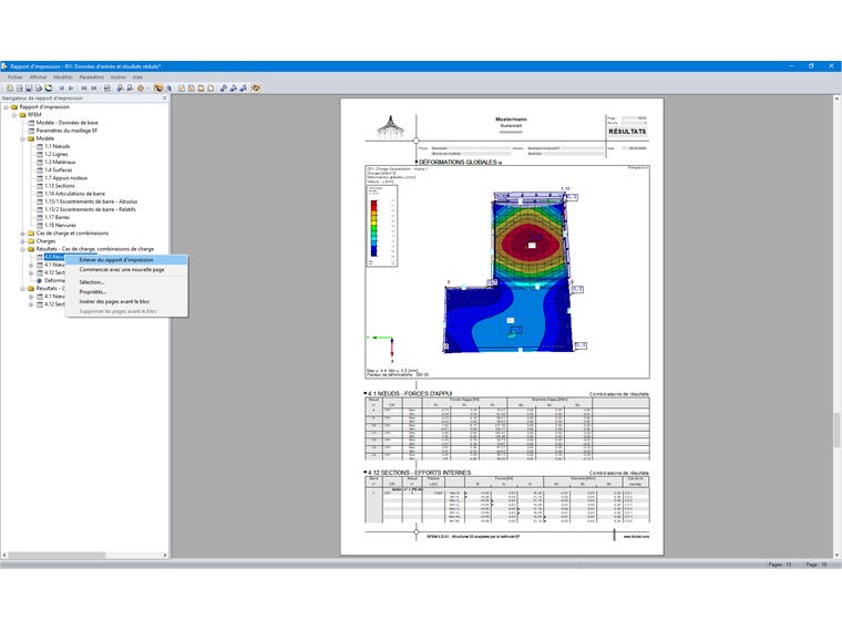 Enlever le graphique de l'impression via le navigateur du rapport d'impression