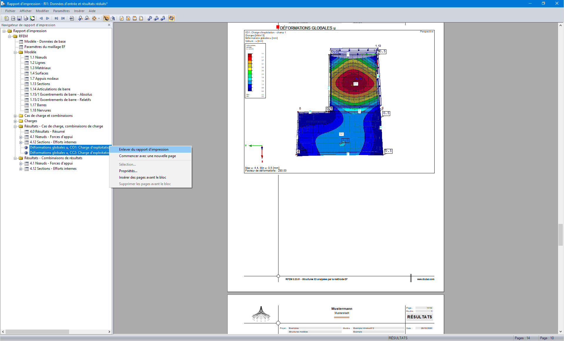 Enlever plusieurs graphiques du rapport d'impression