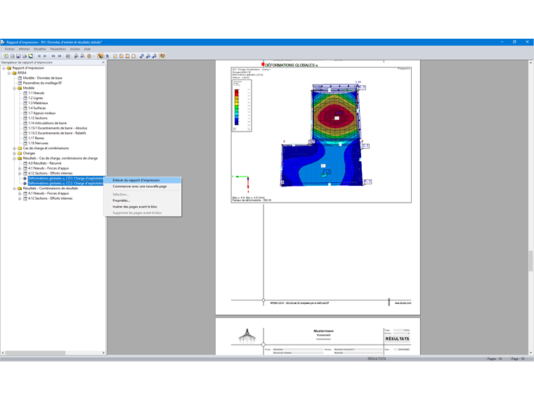 Enlever plusieurs graphiques du rapport d'impression