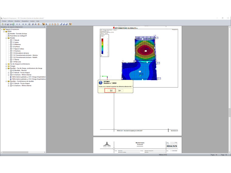 Confirmation de la suppression de la sélection