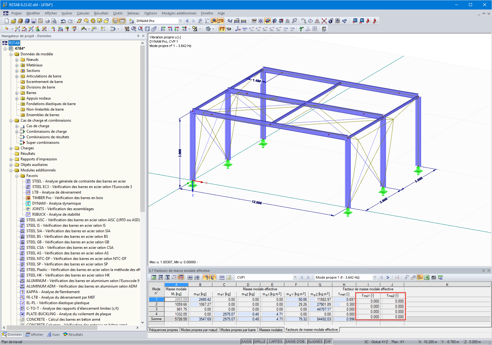 Facteur de masse modale effective