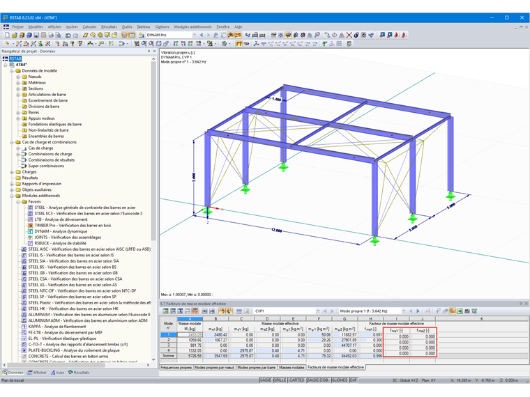 Facteur de masse modale effective