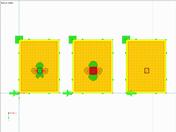 Comparaison des résultats de l'appui nodal avec le poteau (de gauche à droite): Défini manuellement, automatiquement, manuellement avec charge sur le poteau