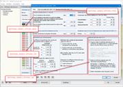 Boîte de dialogue des paramètres de l'Annexe Nationale avec les sections correspondantes pour la programmation via l'interface COM