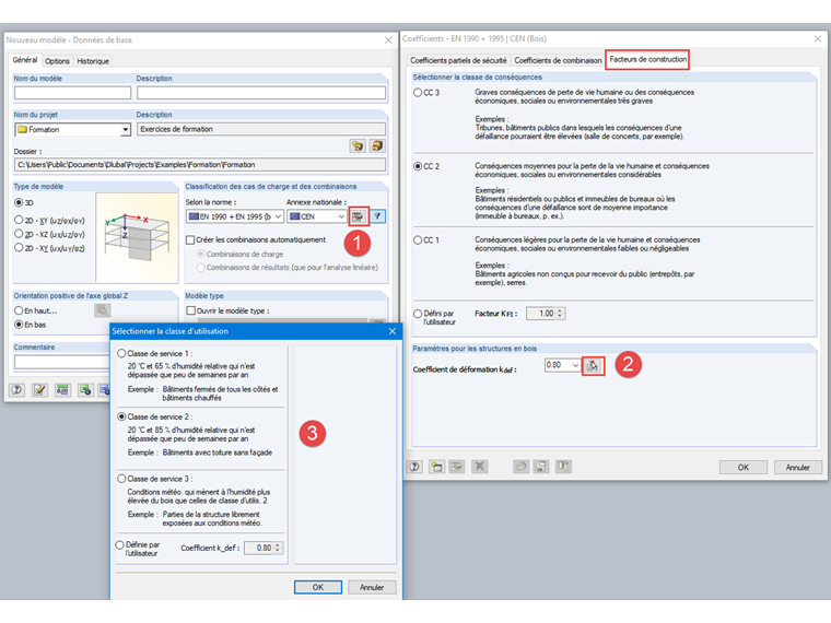 Données de base avec réglage du coefficient de déformation