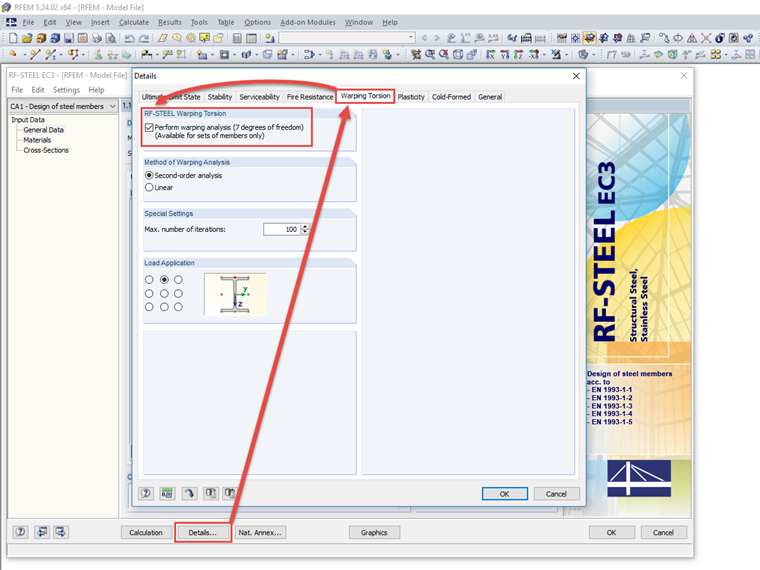 Activation de la torsion de gauchissement