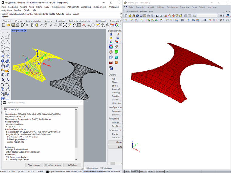 Commande Rhino "MaillagePolygoneEnNurbs"