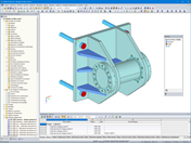 Modélisation 3D d’un tourillon en éléments volumiques dans RFEM (© AGICEA)