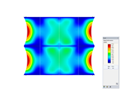 Structure à membrane métallique, vue dans la direction de l'axe Z, déformation
