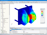 Affichage de la déformation globale du tourillon dans RFEM (© AGICEA)