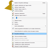 Menu contextuel de l'appui nodal