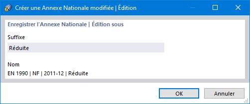 Définition du suffixe de nom pour une annexe définie par l’utilisateur