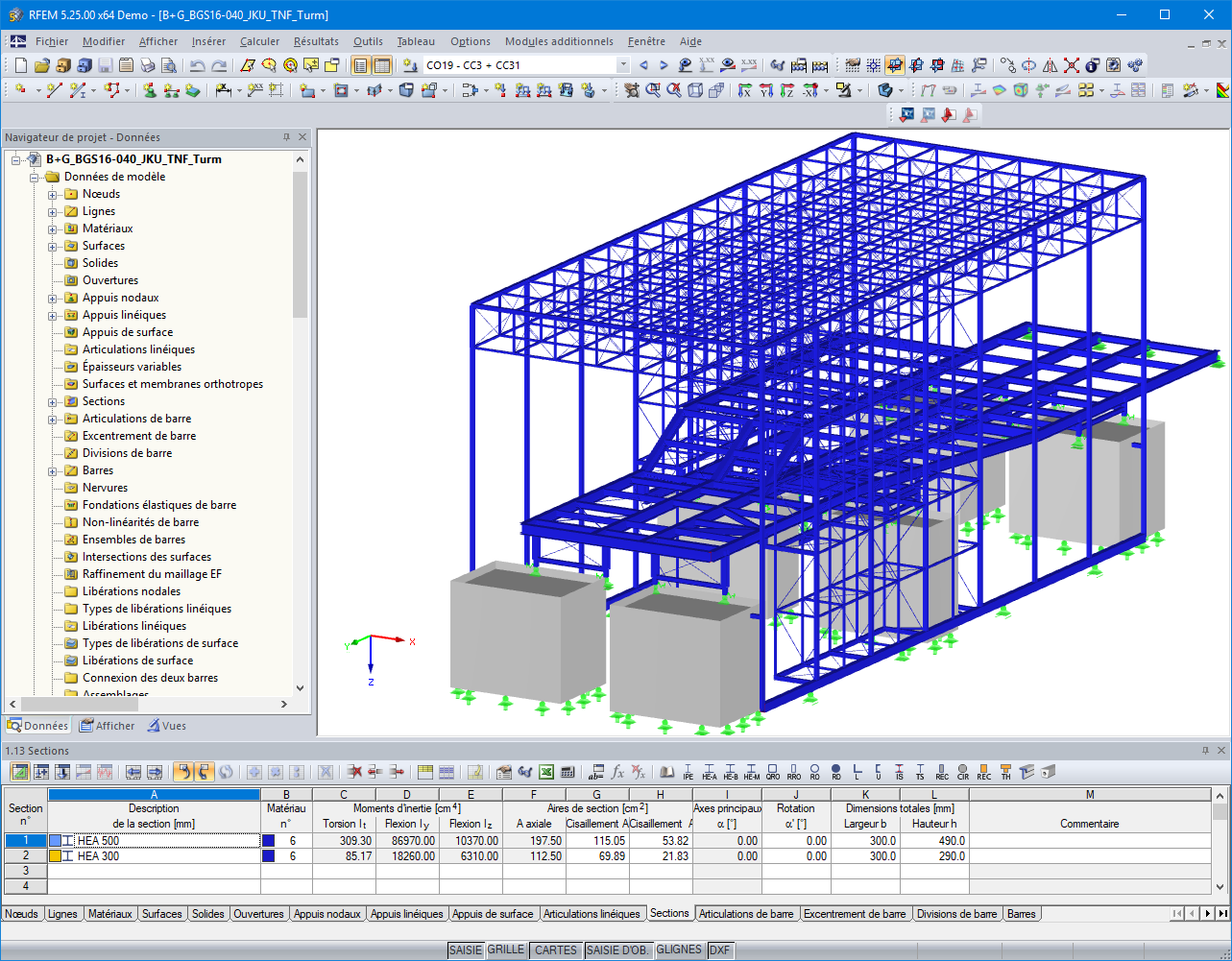 Modèle 3D du Somnium dans RFEM (© Bollinger + Grohmann)