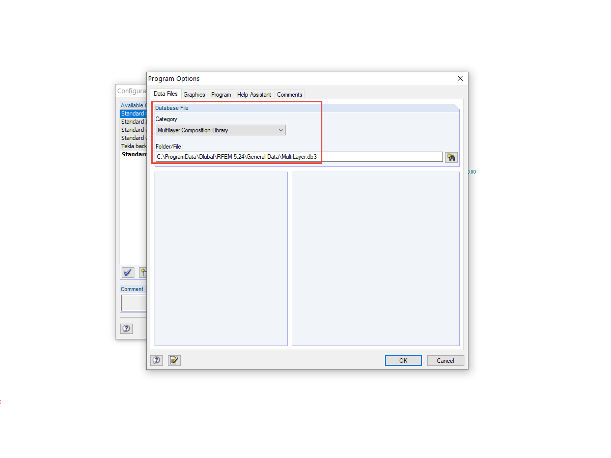 Emplacement de la bibliothèque de compositions multicouches