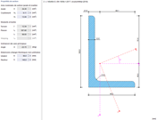 Propriétés de la section et axes de la section en L