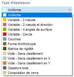 Sélectionner le type d’épaisseur
