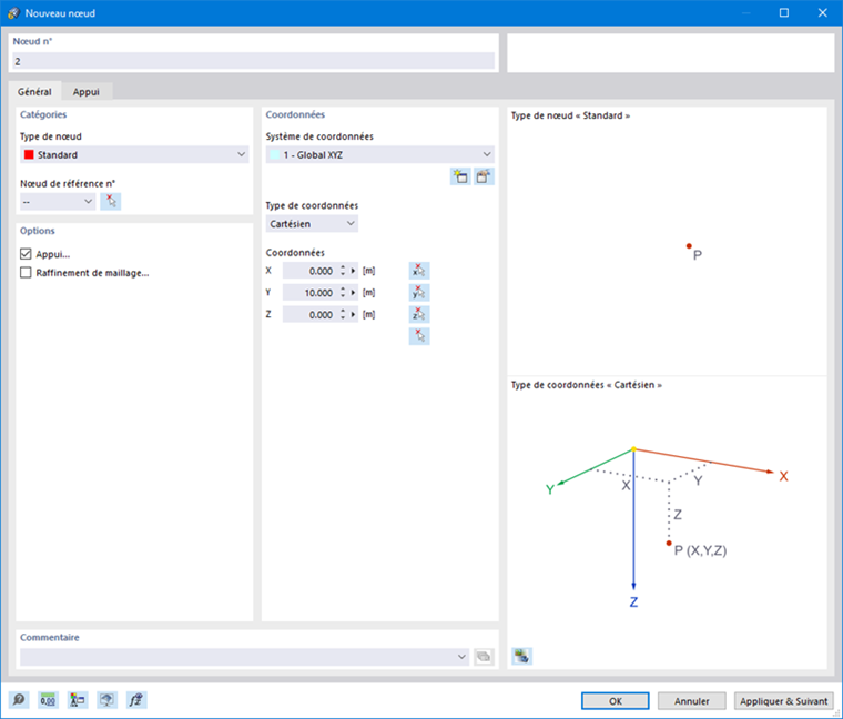 Boîte de dialogue « Nouveau nœud »