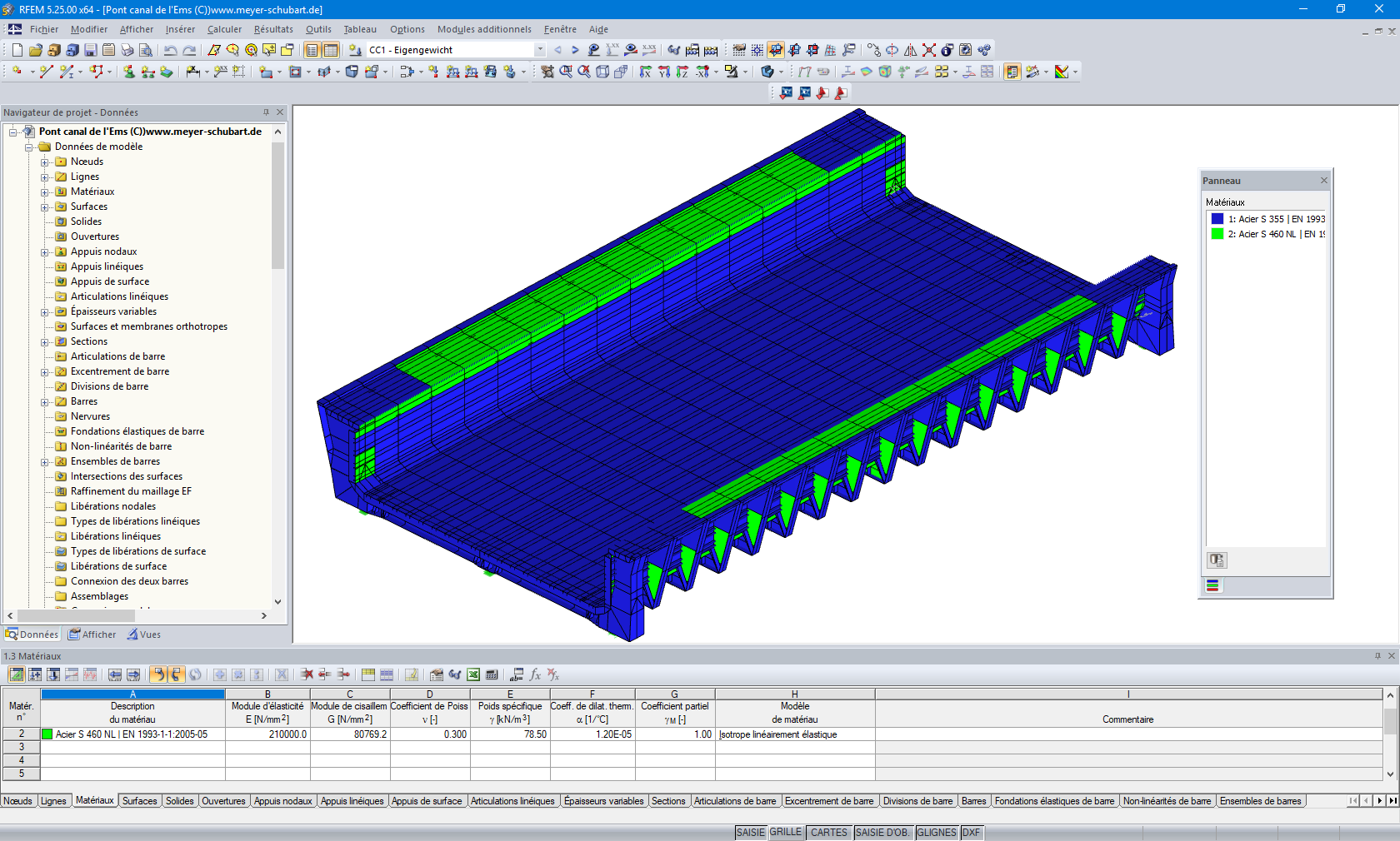 Modèle 3D du pont-canal dans RFEM (© Meyer + Schubart VBI)