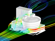 Musée Guggenheim et rendu des résultats d'une simulation de vent