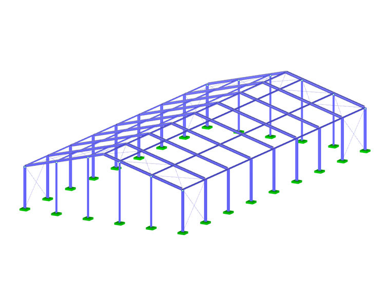 Structure en acier d’une halle simple