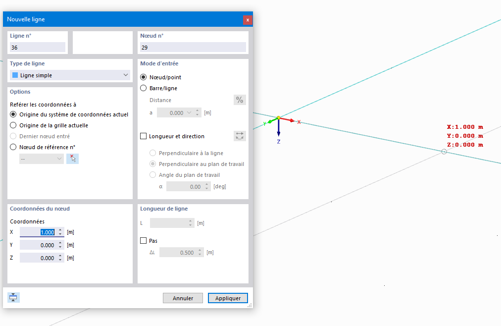 Définition graphique d’une ligne
