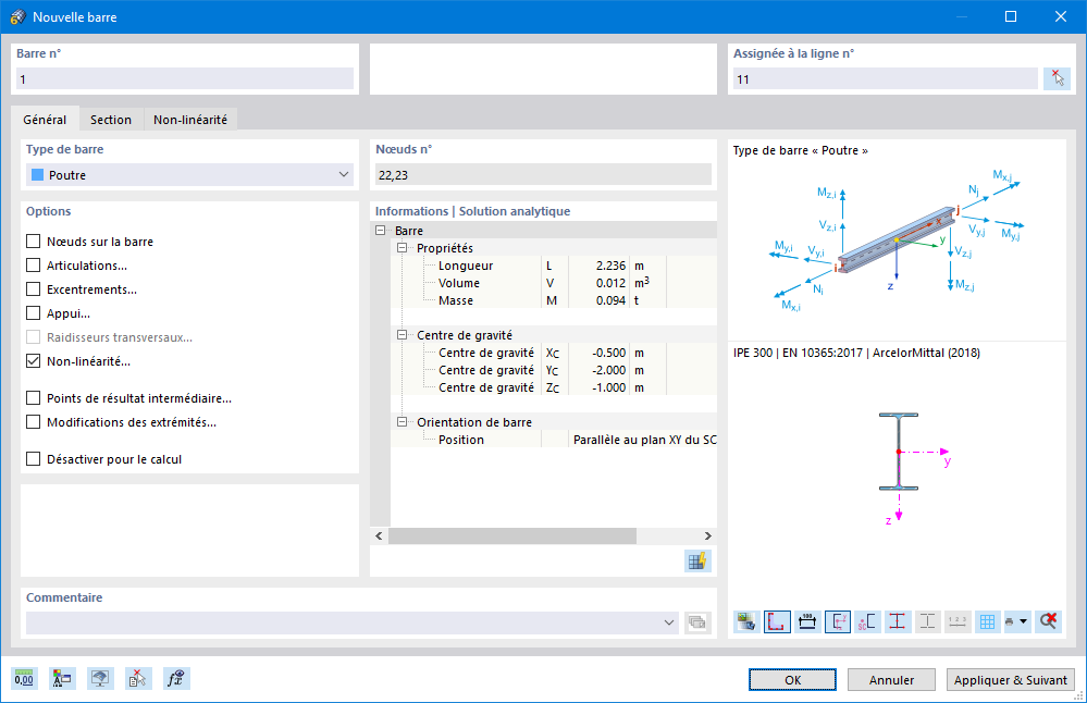 Boîte de dialogue « Nouvelle barre »