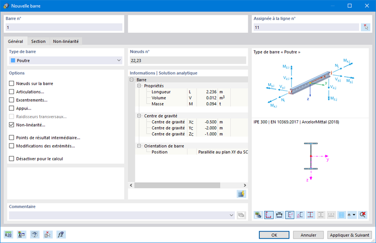 Boîte de dialogue « Nouvelle barre »