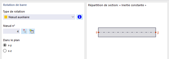 Définition de la rotation de barre à l’aide des nœuds auxiliaires
