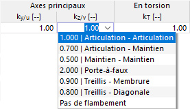 Sélection du facteur de longueur efficace