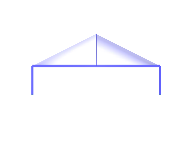 Construction en acier avec toiture à membrane - Vue finale dans la direction de l'axe Y