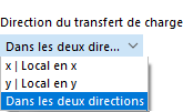 Sélection de la direction du transfert de charge