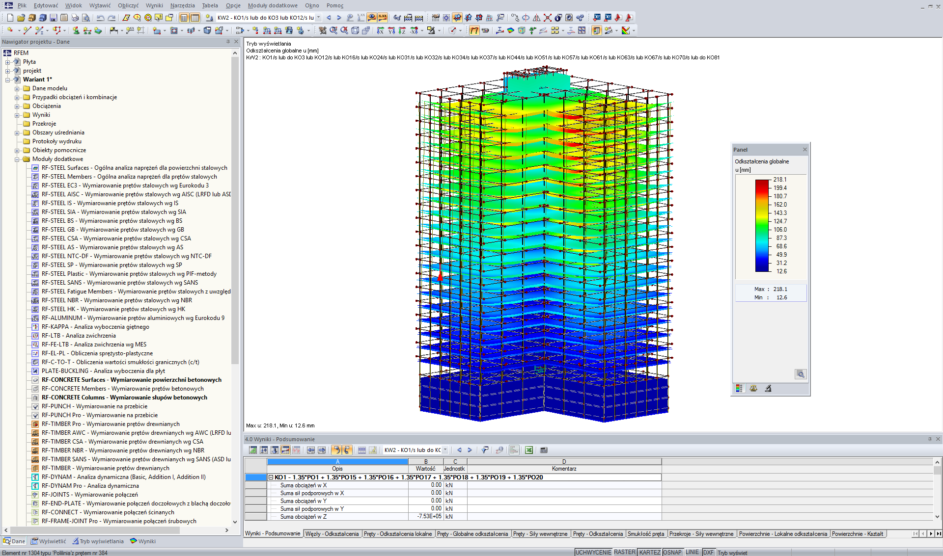 Thèse | Tomasz Cioch: Calcul d'un bâtiment avec des contreventements en maçonnerie et en béton armé
