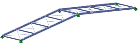 Calcul et construction d'une halle de production en acier à deux allées avec des ponts roulants
