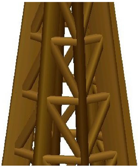 Calcul de la structure d'une tour en bois utilisée pour une éolienne