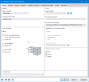 Sélection des types de modèle 1D, 2D et 3D dans les données de base