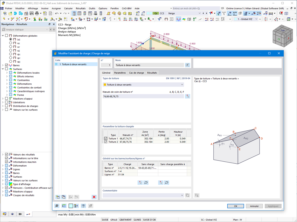 Fonctionnalité 002012 | Génération des charges de neige