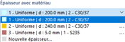 Sélection de l’épaisseur