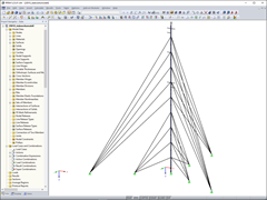 Modèle 3D du mât métallique dans RFEM (© m3-ZT GmbH)