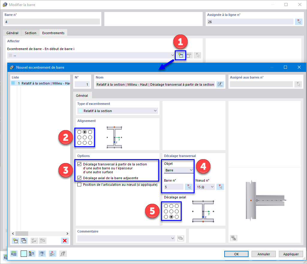 Définition d'un nouvel excentrement