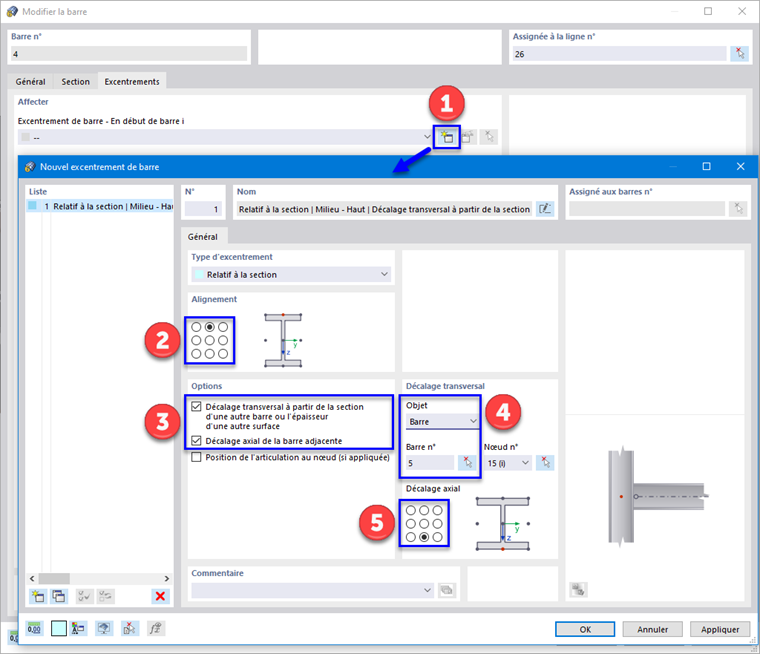 Définition d'un nouvel excentrement
