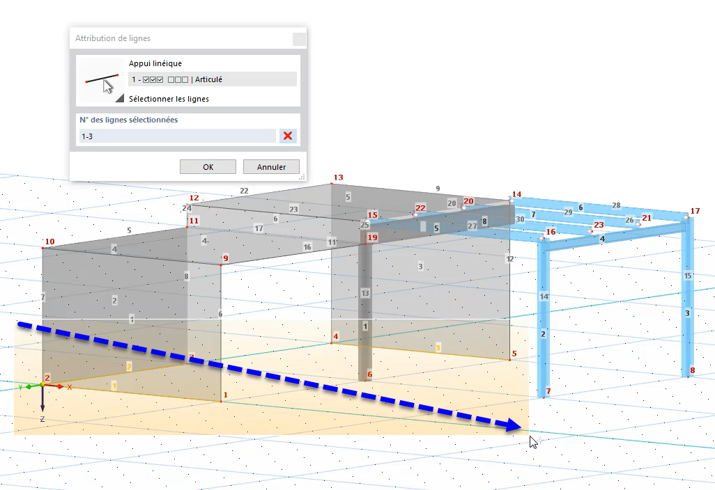 Sélection des lignes d'appui